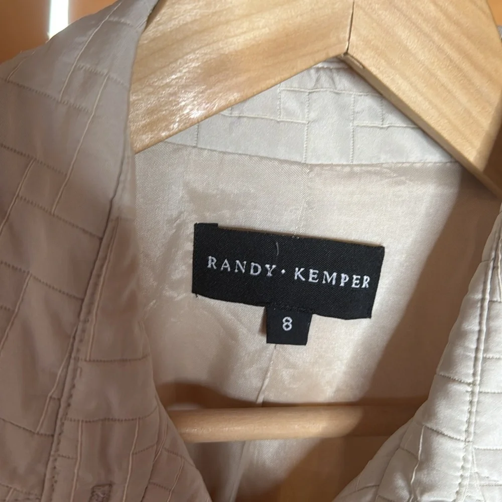 Randy Kemper Cream Ivory Quilted Jacket Size 8 - Picture 4 of 10